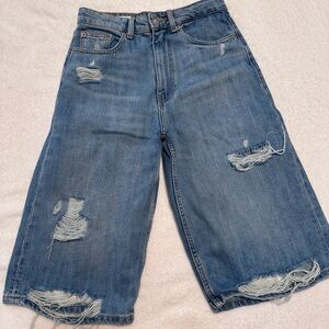Zara Distressed Denim Shorts